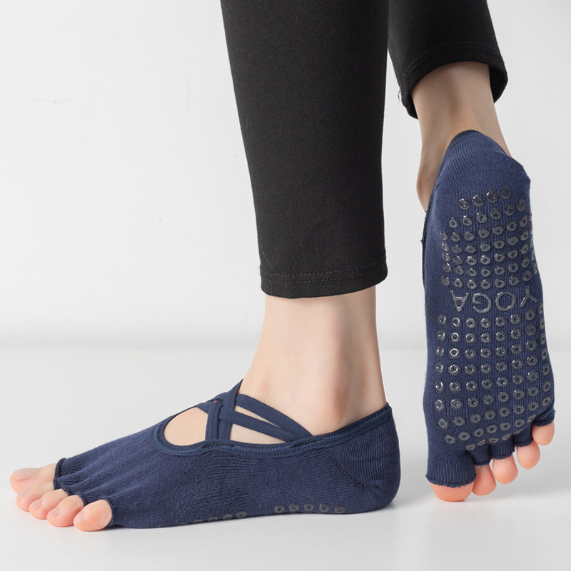 【Yoga Socks】T2藏青-女士半趾瑜伽普拉提运动袜
