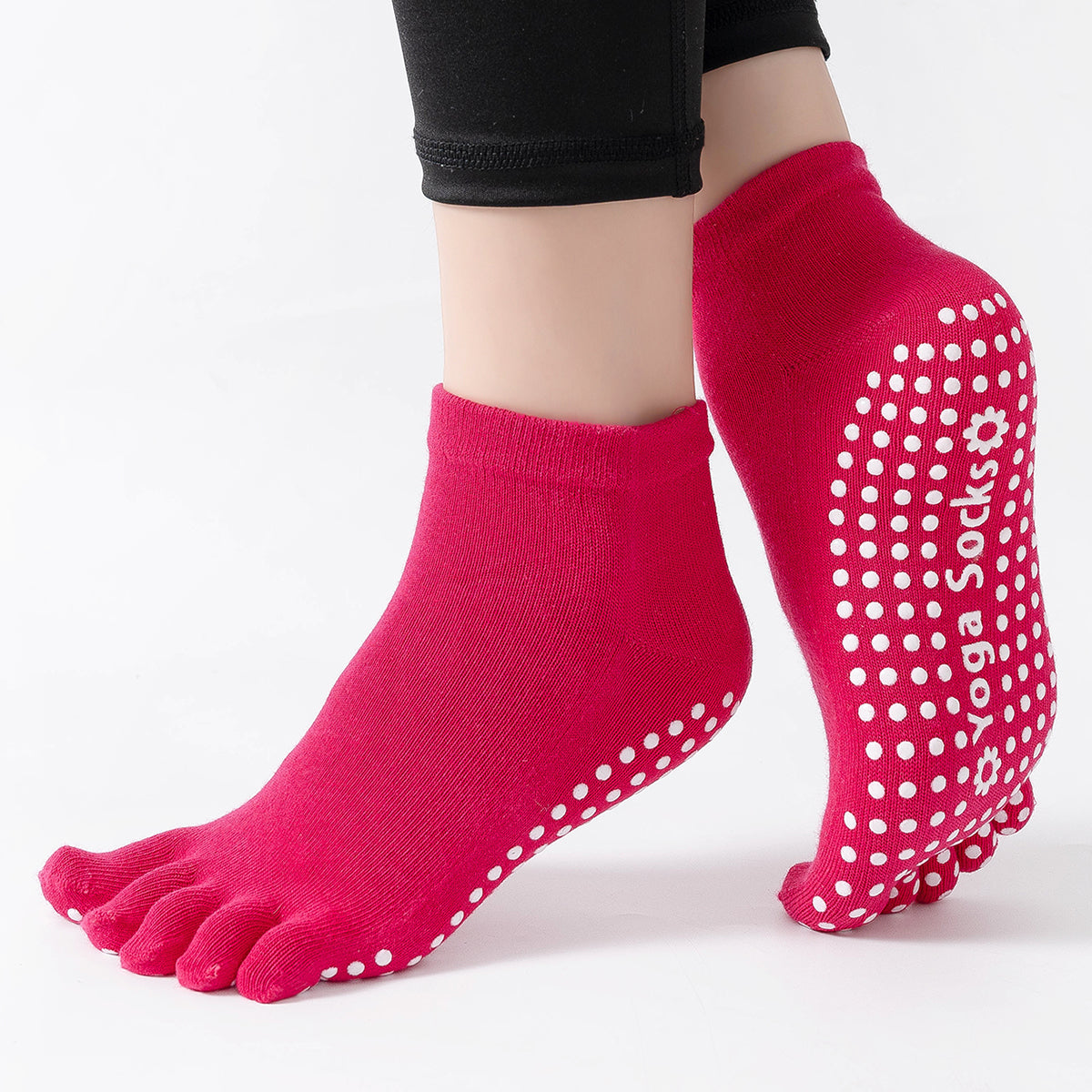 【Yoga Socks】G6玫红-女士五指瑜伽普拉提运动袜