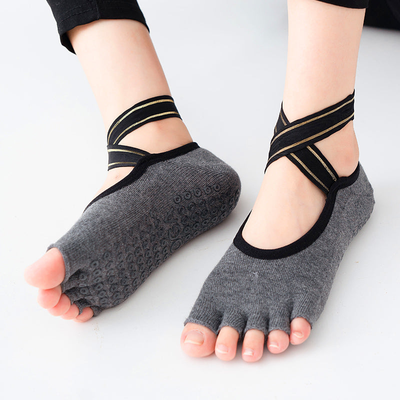 【Yoga Socks】T4深麻灰-女士半趾瑜伽普拉提运动袜