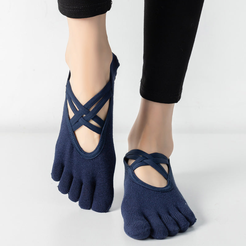 【Yoga Socks】W2藏青-女士五指瑜伽普拉提运动袜