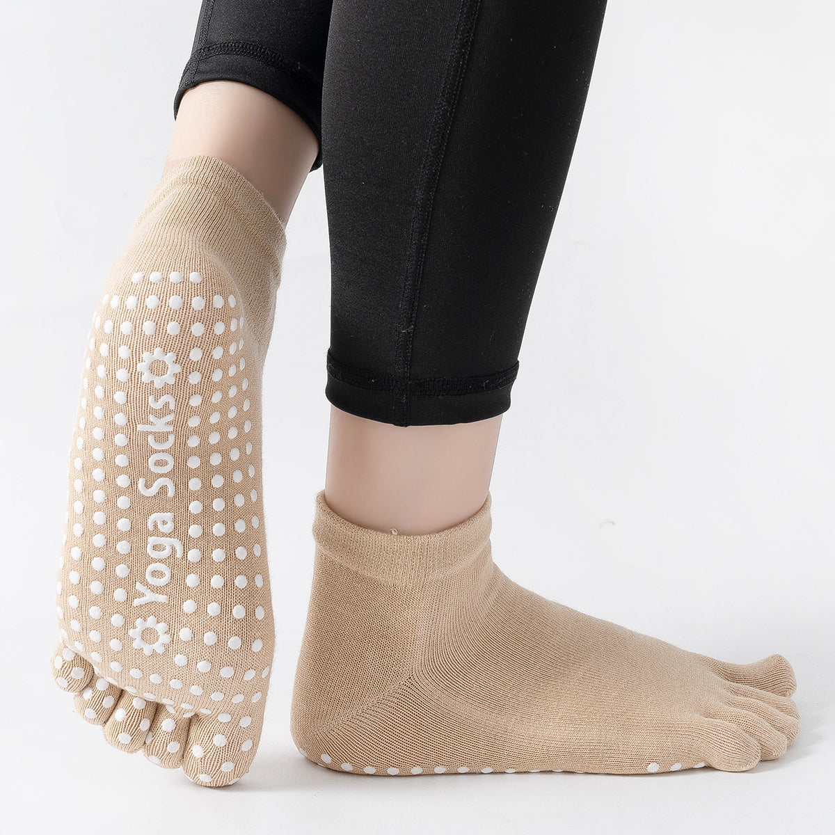【Yoga Socks】G6米色-女士五指瑜伽普拉提运动袜