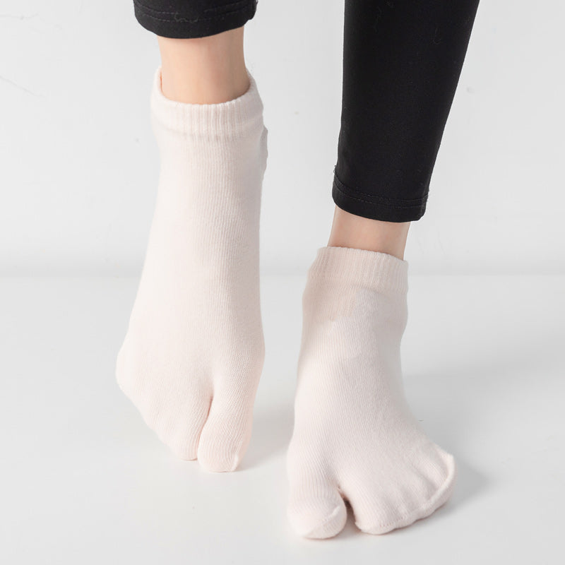 【Yoga Socks】X2浅米-女士二指瑜伽普拉提运动袜