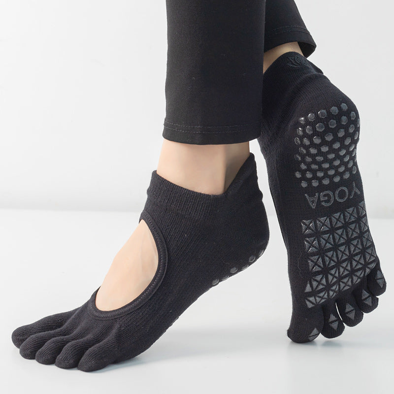 【Yoga Socks】V1黑色-女士五指瑜伽普拉提运动袜