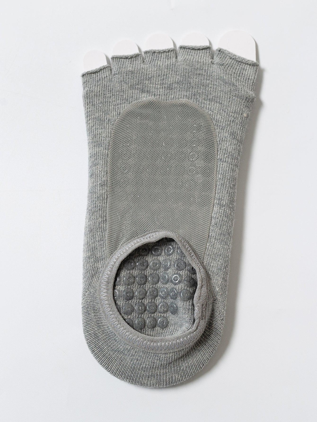 【Yoga Socks】T5浅麻灰-女士网纱半趾瑜伽普拉提运动袜