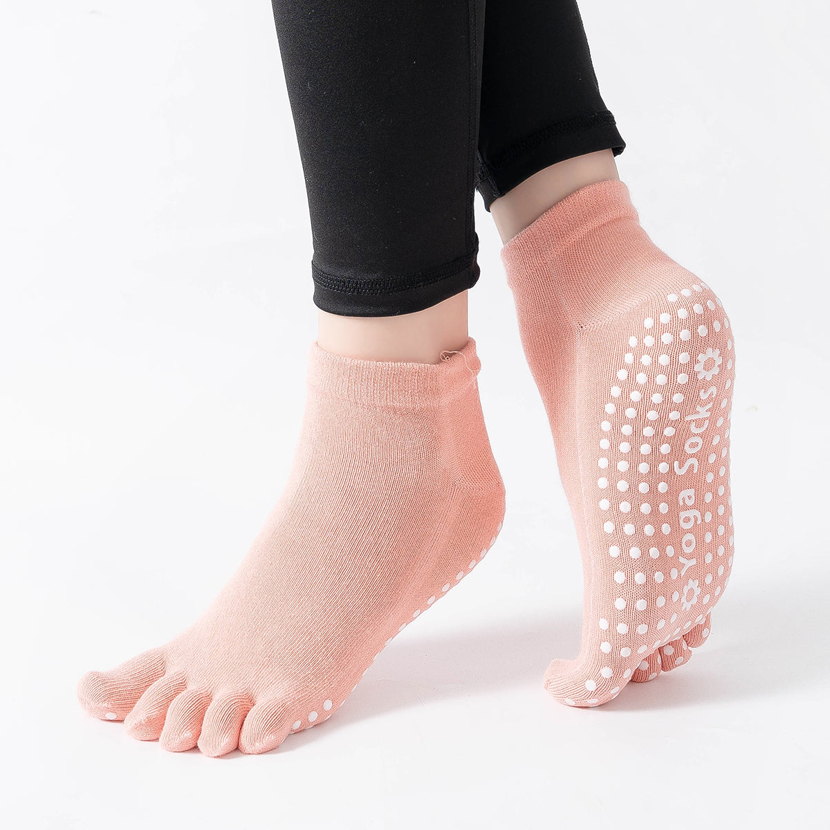 【Yoga Socks】G6珊瑚橙-女士五指瑜伽普拉提运动袜