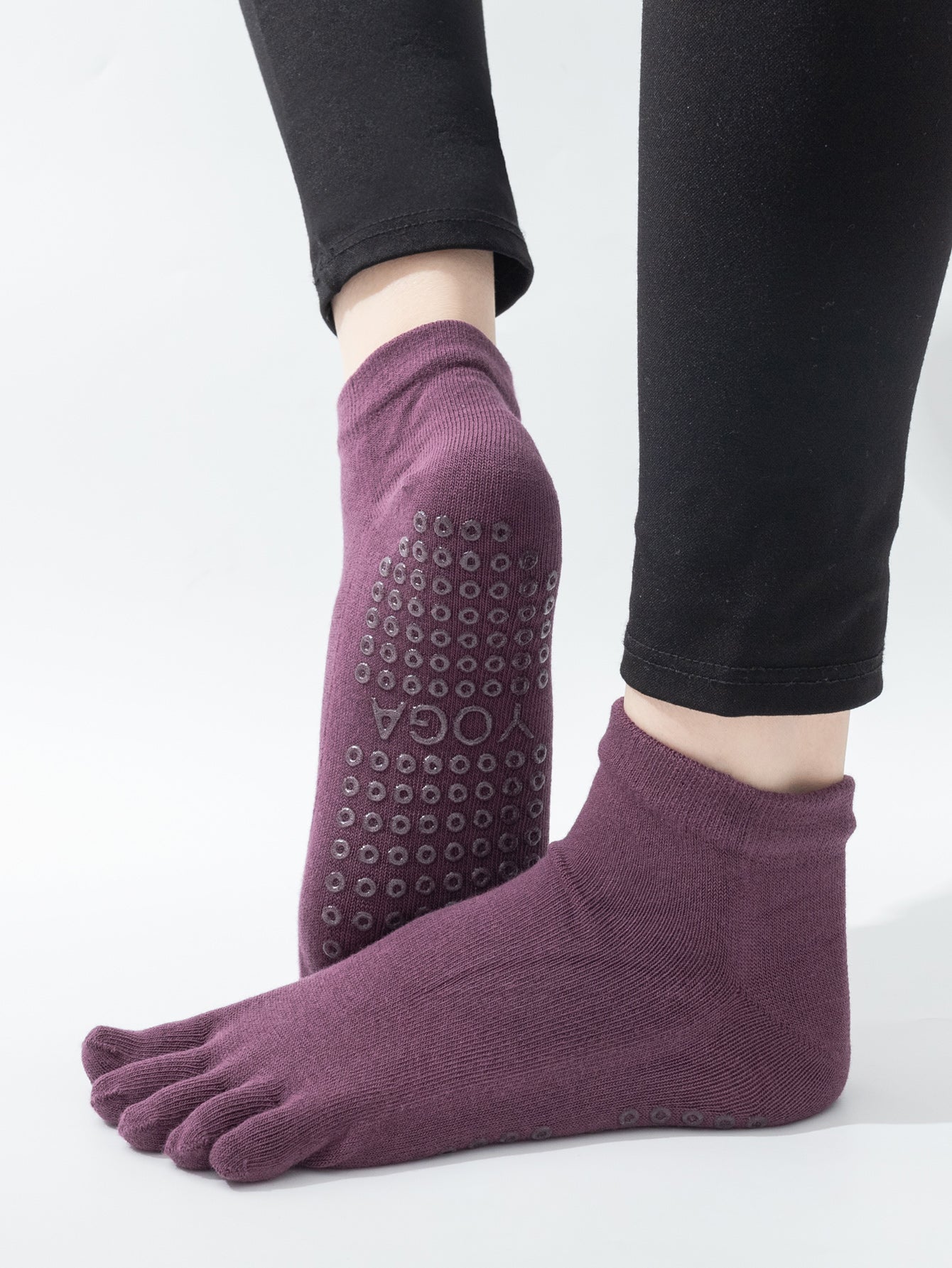 【Yoga Socks】G2紫红-女士五指瑜伽普拉提运动袜