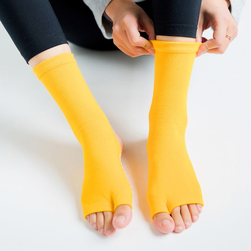 【Yoga Socks】J6橙色-女士长筒二指瑜伽普拉提运动袜