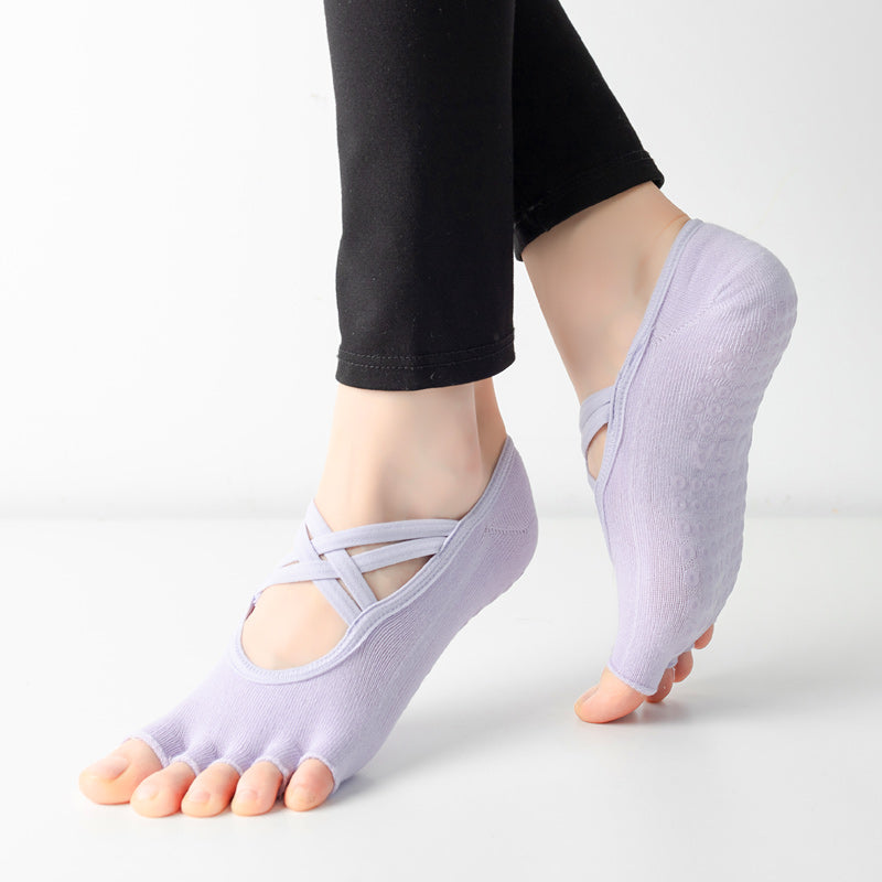 【Yoga Socks】T2浅紫-女士半趾瑜伽普拉提运动袜