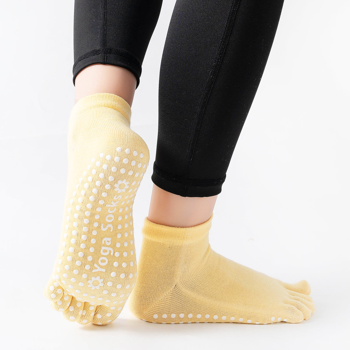 【Yoga Socks】G6黄色-女士五指瑜伽普拉提运动袜