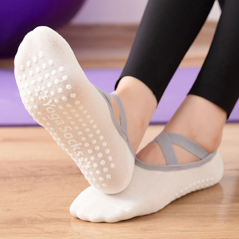 【Yoga Socks】H2奶白-女士圆头瑜伽普拉提运动袜