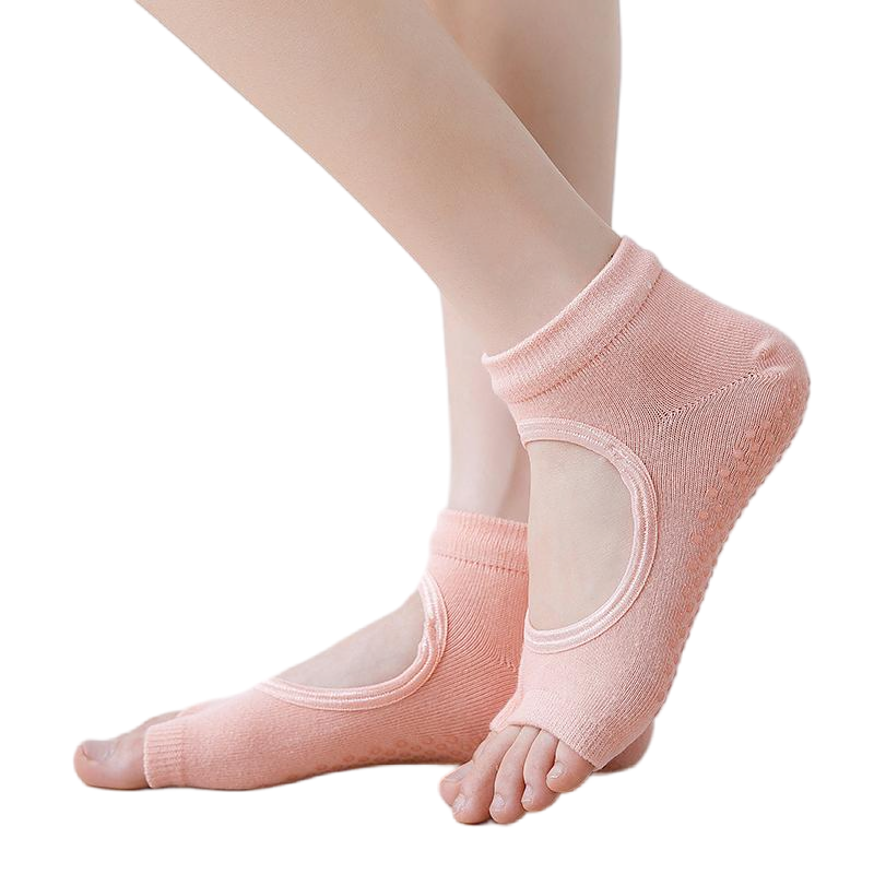 【Yoga Socks】J1珊瑚橙-女士二指瑜伽普拉提运动袜