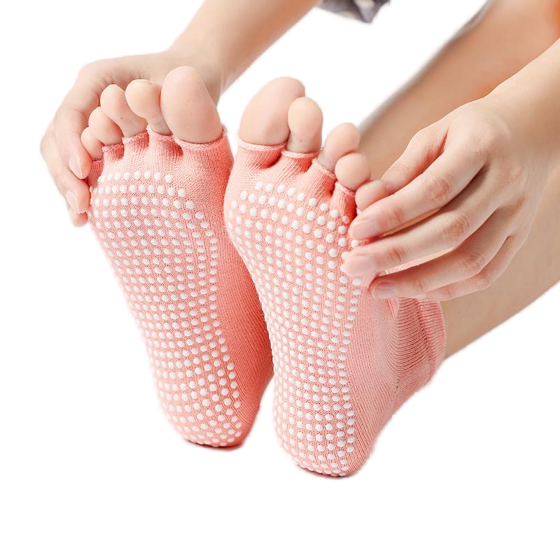 【Yoga Socks】F1珊瑚橙-女士半趾瑜伽普拉提运动袜