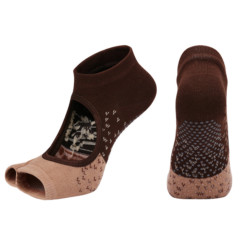 【Yoga Socks】J2咖米-女士提花二指瑜伽普拉提运动袜