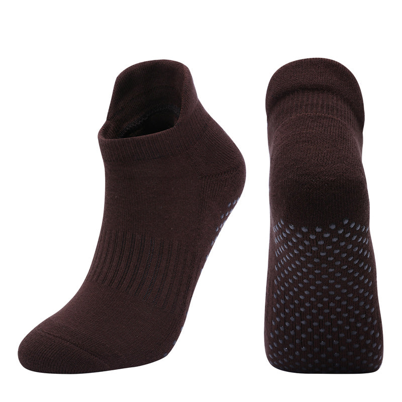 【Yoga Socks】D1咖啡-女士毛圈圆头瑜伽普拉提运动袜