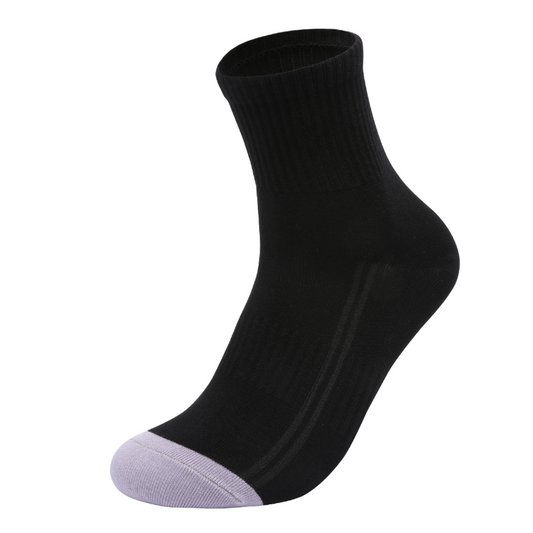 TAZK men's mid-tube commuter socks A1 black and purple