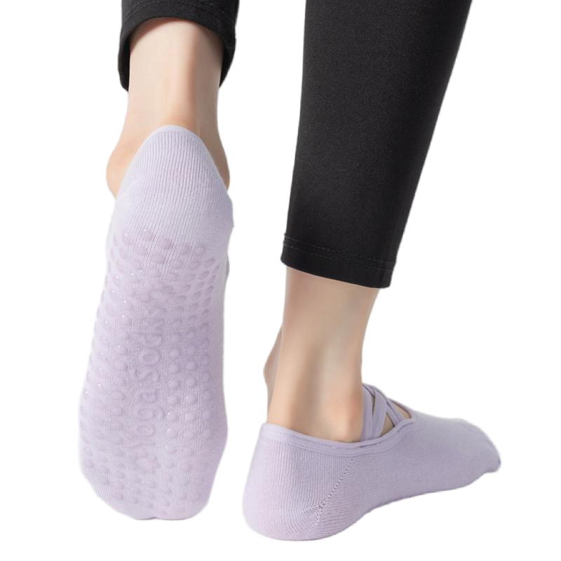 【Yoga Socks】H7浅紫-女士圆头瑜伽普拉提运动袜