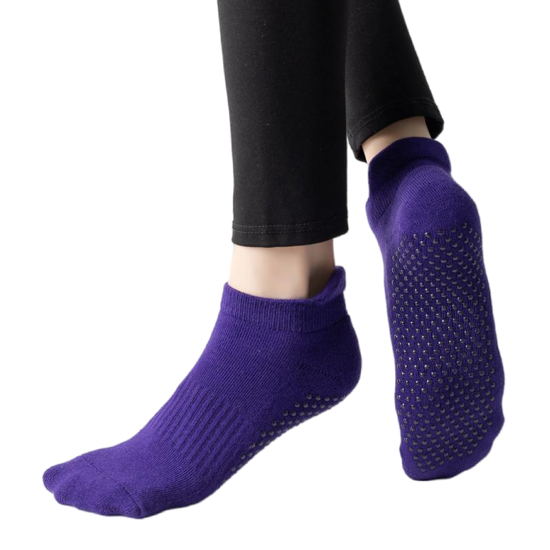 【Yoga Socks】D1紫罗兰-女士毛圈圆头瑜伽普拉提运动袜
