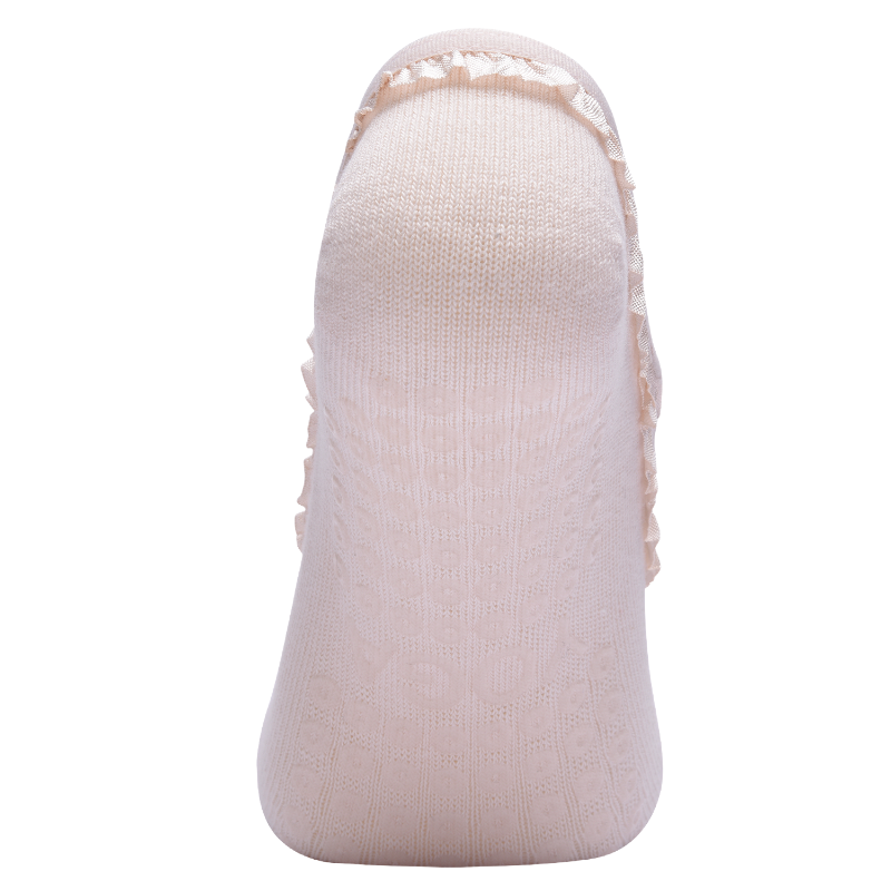 【Yoga Socks】W7浅米-女士花边五指瑜伽普拉提运动袜