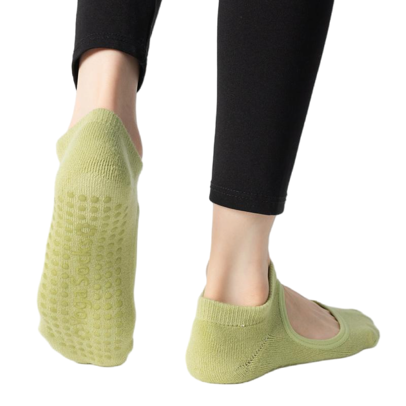 【Yoga Socks】A9绿色-女士毛圈圆头瑜伽普拉提运动袜
