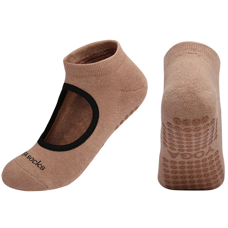 【Yoga Socks】A3米色-女士毛圈圆头瑜伽普拉提运动袜