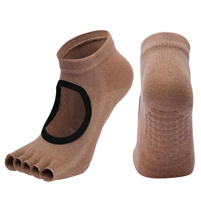 【Yoga Socks】F2米色-女士半趾瑜伽普拉提运动袜