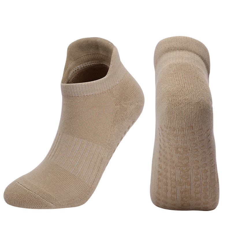 【Yoga Socks】D9米色-女士毛圈圆头瑜伽普拉提运动袜