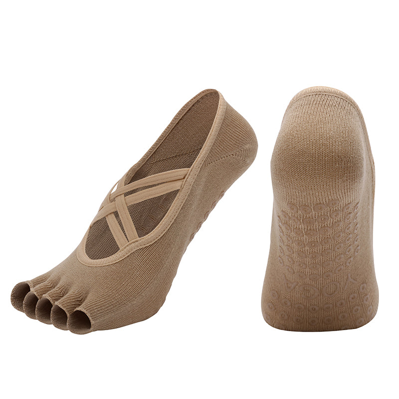 【Yoga Socks】T2米色-女士半趾瑜伽普拉提运动袜