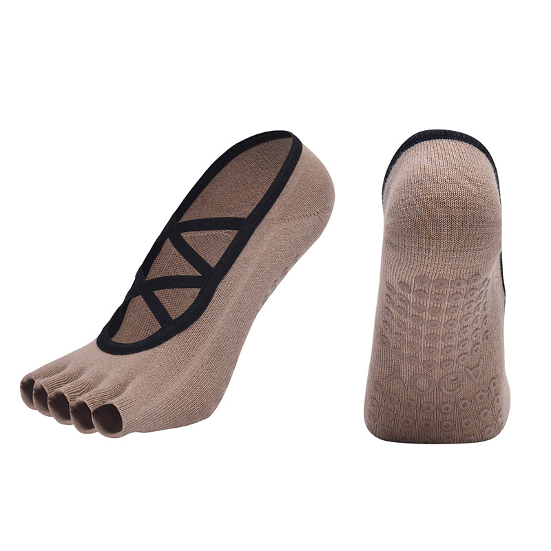 【Yoga Socks】T3米色-女士半趾瑜伽普拉提运动袜