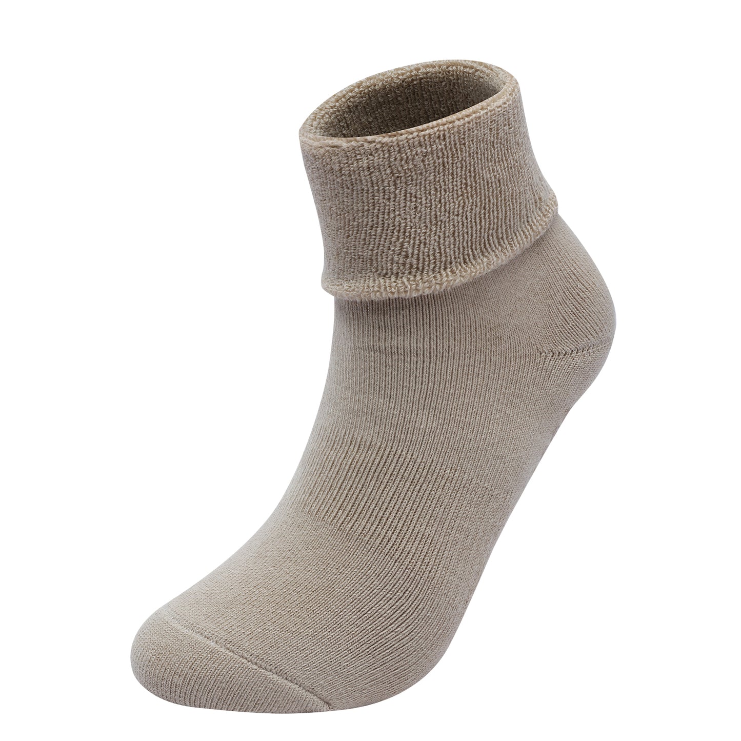【Yoga Socks】D11米色-女士长筒毛圈圆头瑜伽普拉提运动袜