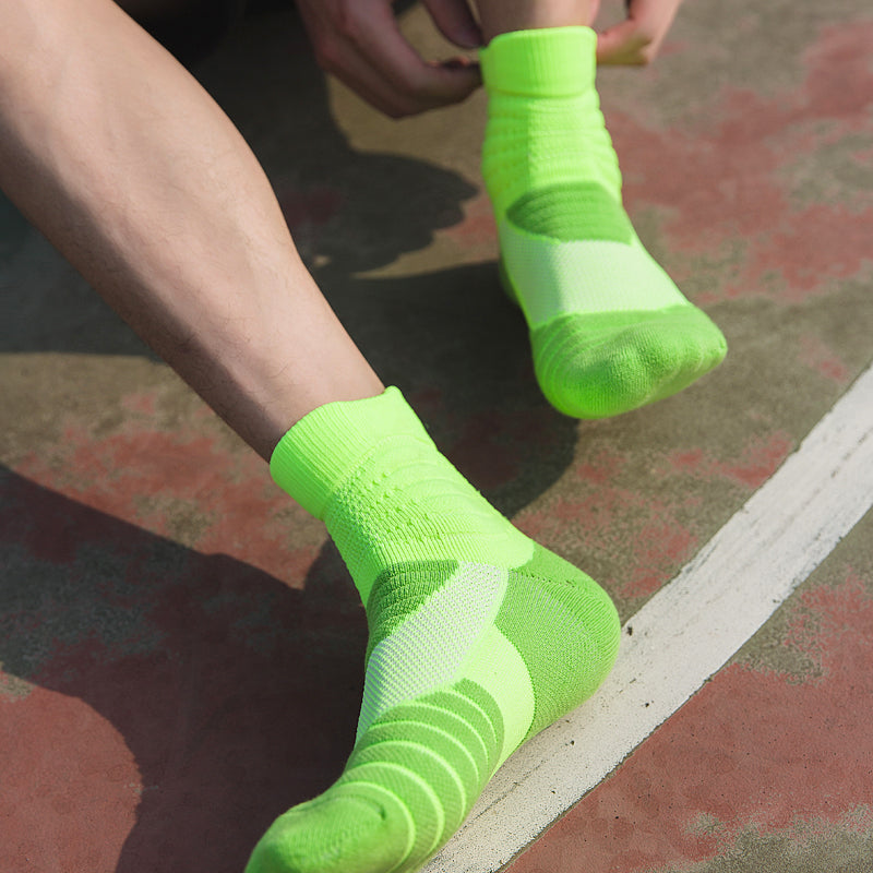 【Basketball Socks】E1绿色-男女通用毛圈中筒篮球运动袜