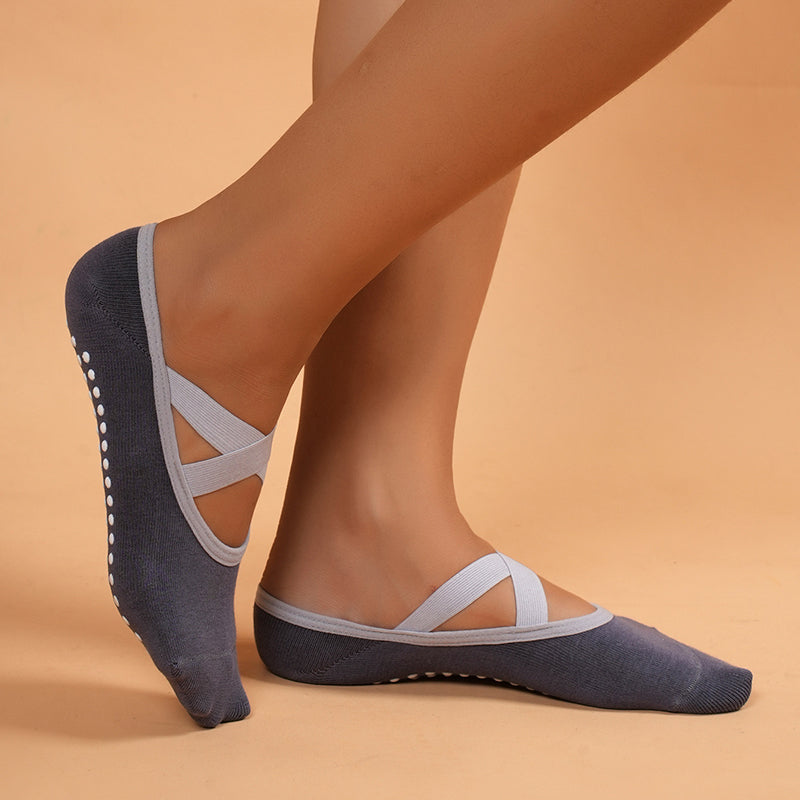 【Yoga Socks】H2碳灰-女士圆头瑜伽普拉提运动袜