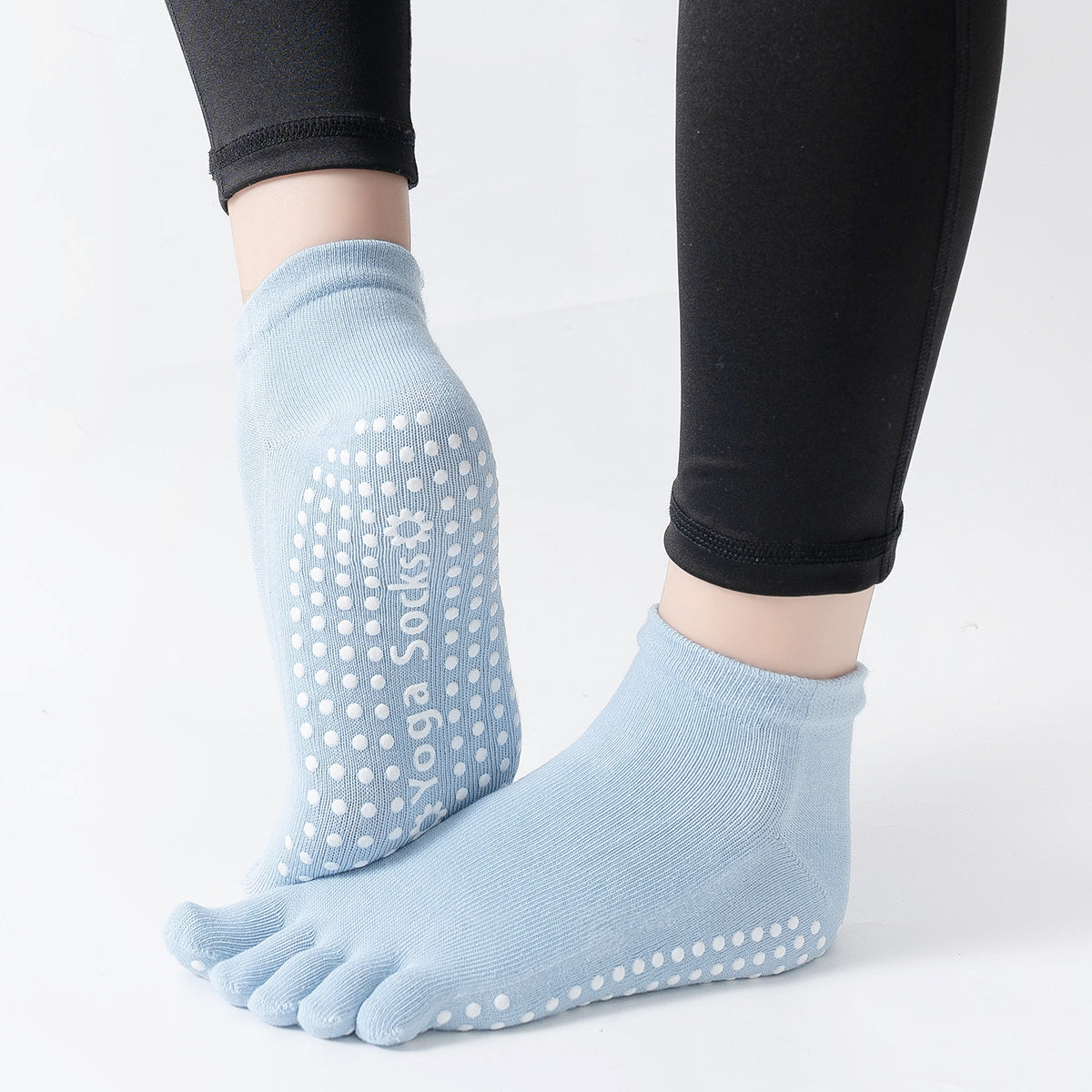 【Yoga Socks】G6浅蓝-女士五指瑜伽普拉提运动袜