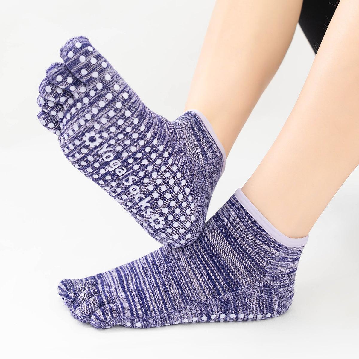 【Yoga Socks】G7紫色-女士段色五指瑜伽普拉提运动袜