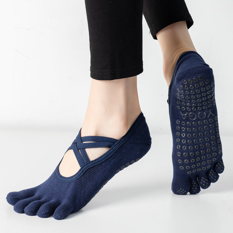 【Yoga Socks】W2藏青-女士五指瑜伽普拉提运动袜