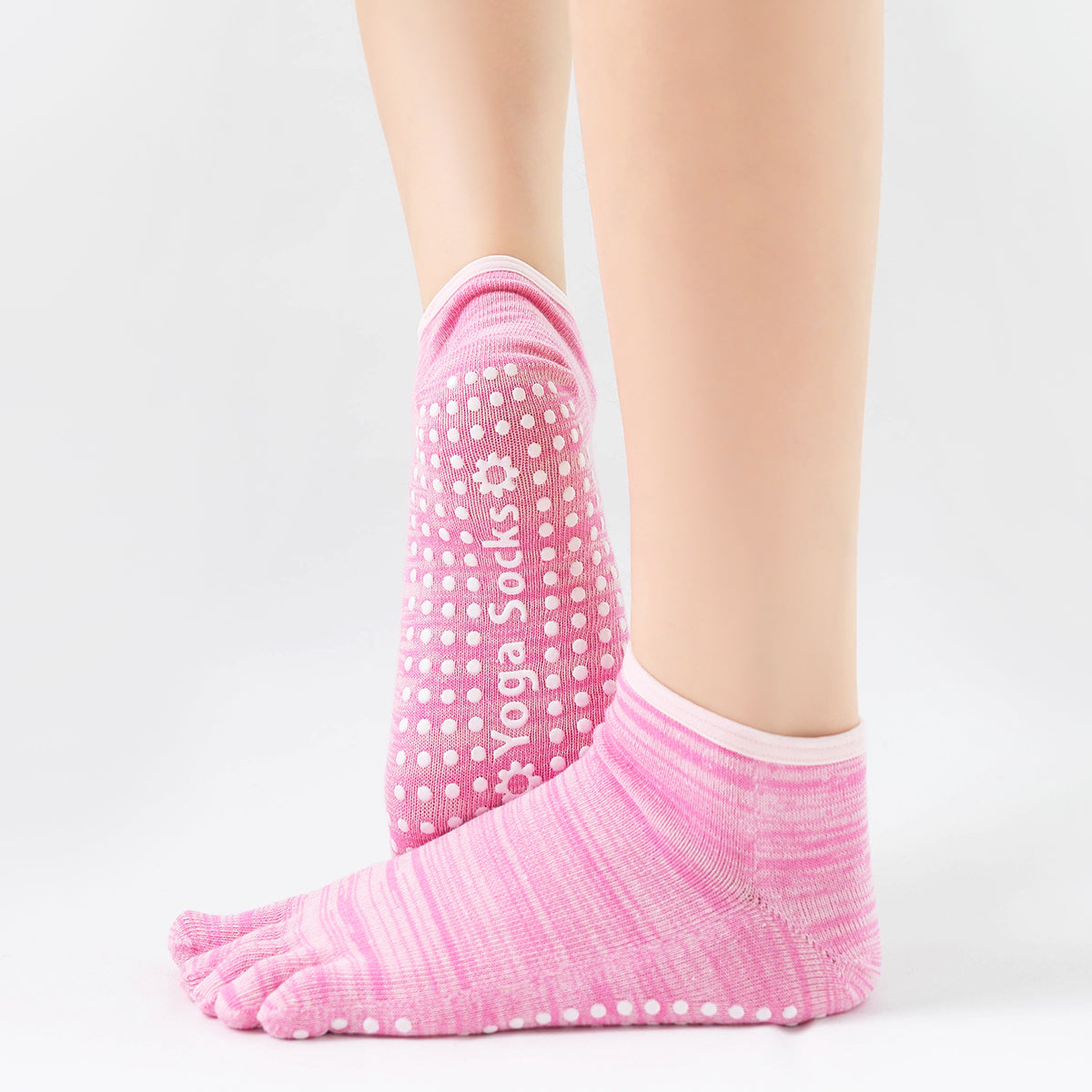 【Yoga Socks】G7粉色-女士段色五指瑜伽普拉提运动袜
