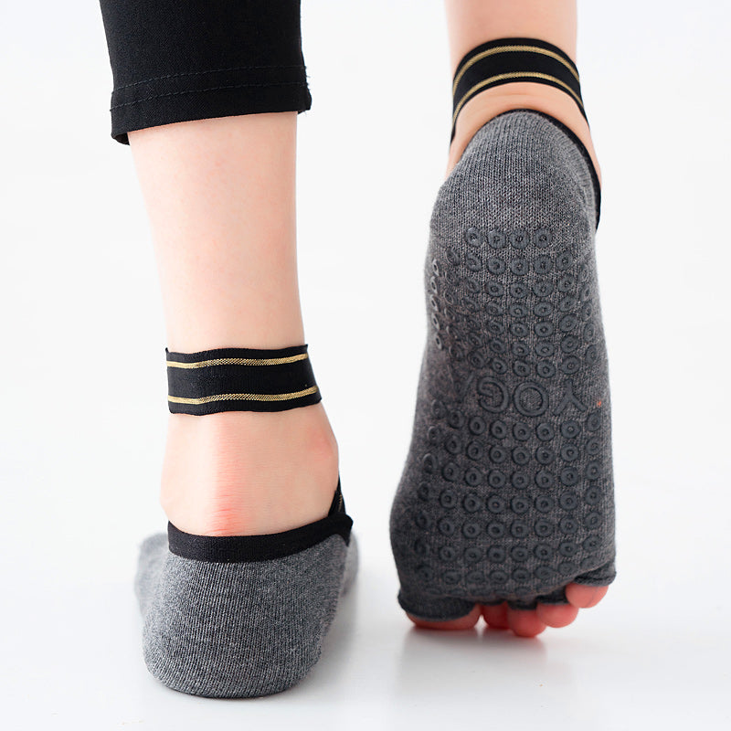 【Yoga Socks】T4深麻灰-女士半趾瑜伽普拉提运动袜