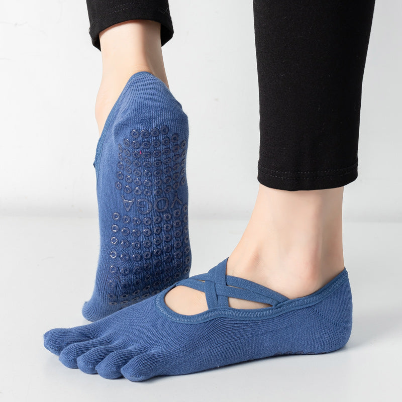 【Yoga Socks】W2深蓝-女士五指瑜伽普拉提运动袜
