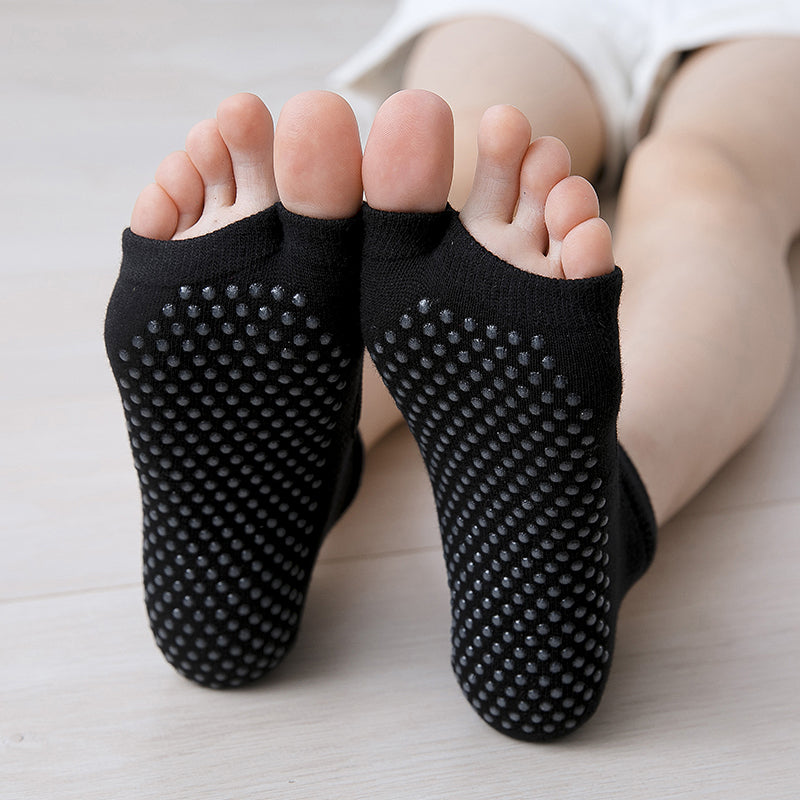 【Yoga Socks】J1黑色-女士二指瑜伽普拉提运动袜