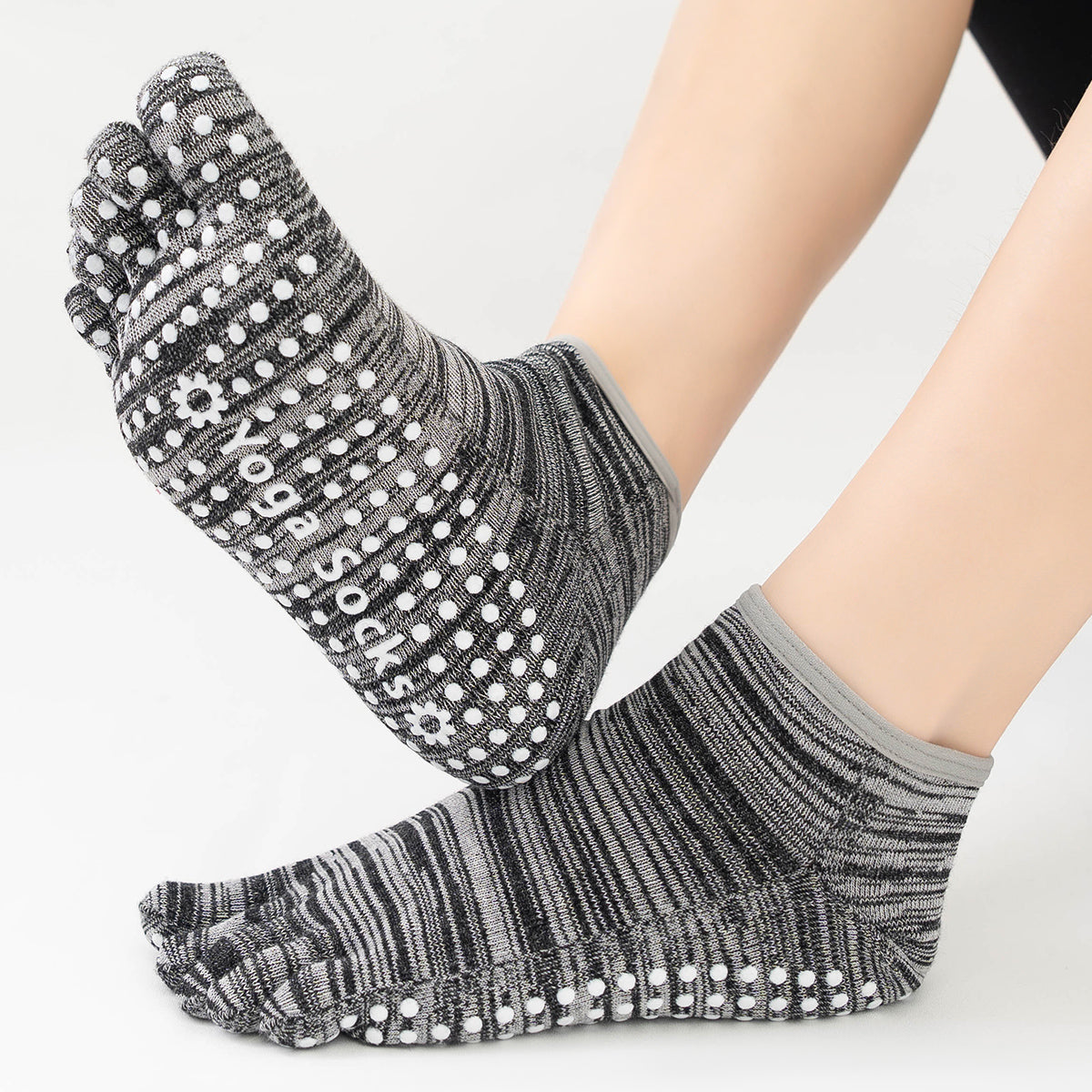【Yoga Socks】G7灰黑-女士段色五指瑜伽普拉提运动袜