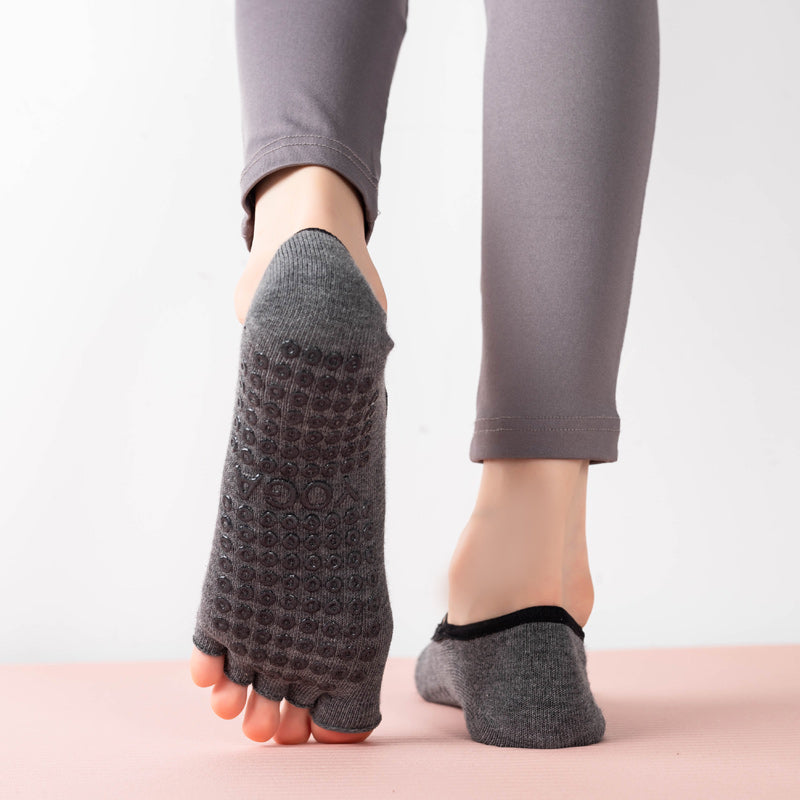 【Yoga Socks】T3深麻灰-女士半趾瑜伽普拉提运动袜