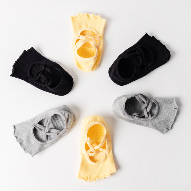 【Yoga Socks】T2黑色-女士半趾瑜伽普拉提运动袜