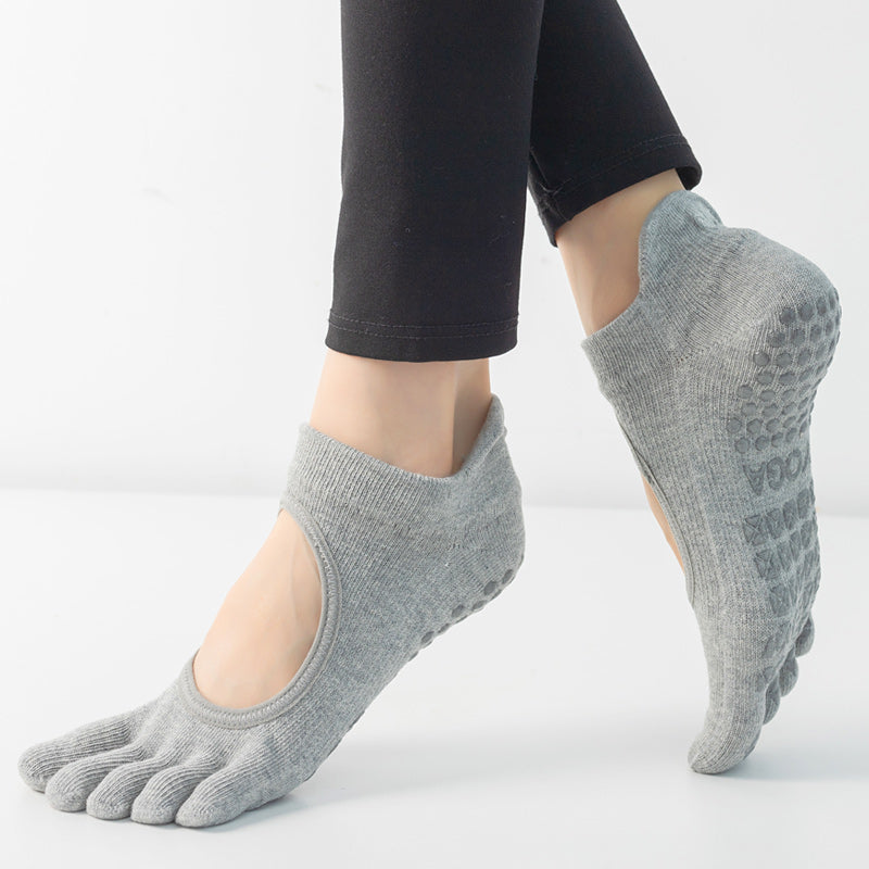 【Yoga Socks】V1浅麻灰-女士五指瑜伽普拉提运动袜