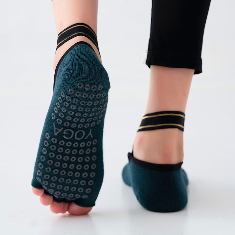 【Yoga Socks】T4墨绿-女士半趾瑜伽普拉提运动袜