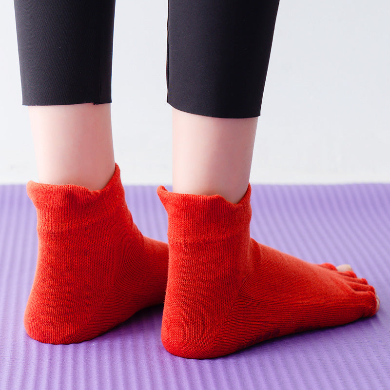 【Yoga Socks】U1中国红-女士半趾瑜伽普拉提运动袜