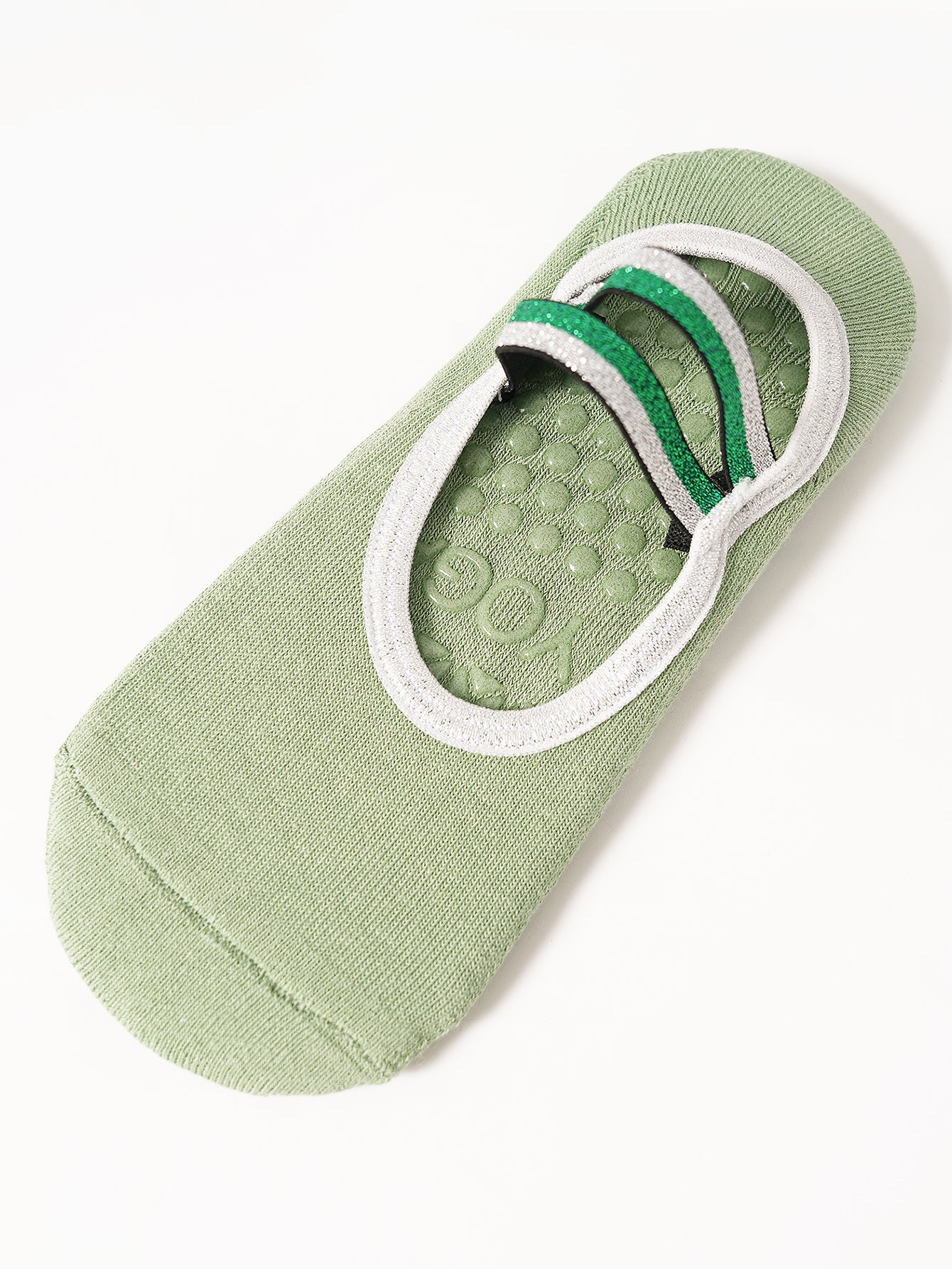 【Yoga Socks】Q4绿色-女士毛圈圆头瑜伽普拉提运动袜