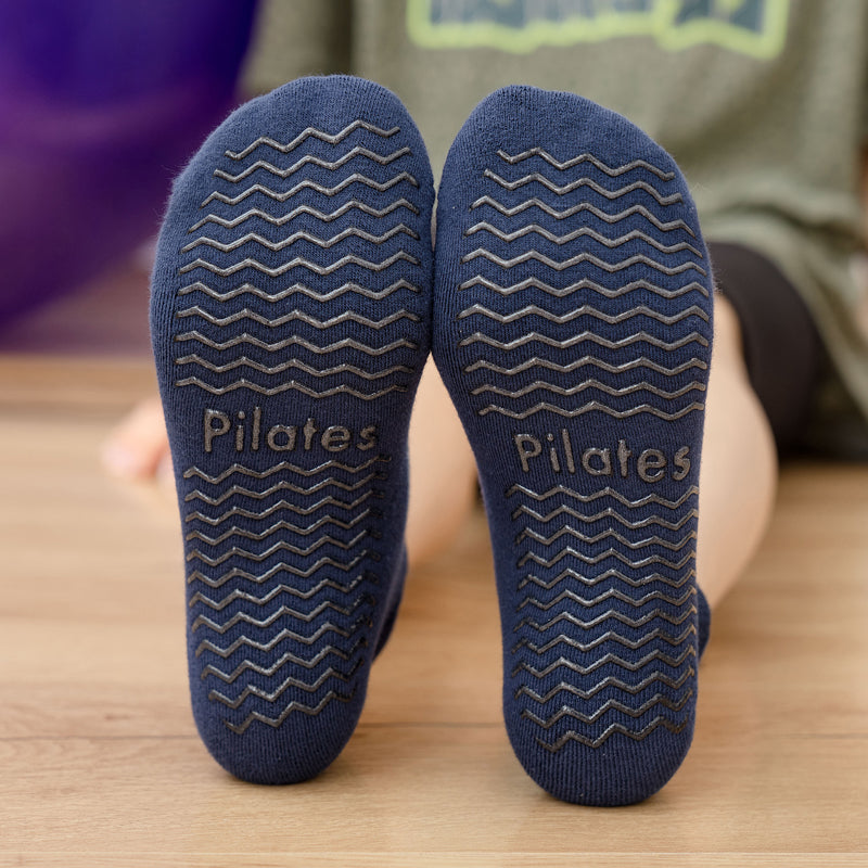 【Yoga Socks】D4青蓝-女士提花香薰毛圈圆头瑜伽普拉提运动袜