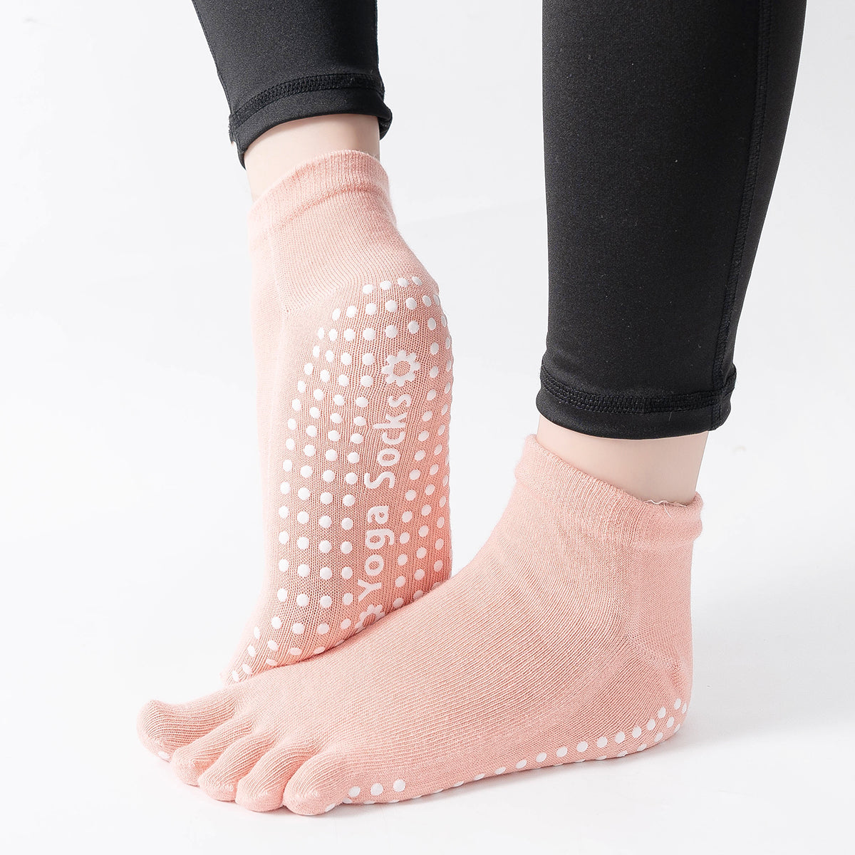 【Yoga Socks】G6珊瑚橙-女士五指瑜伽普拉提运动袜
