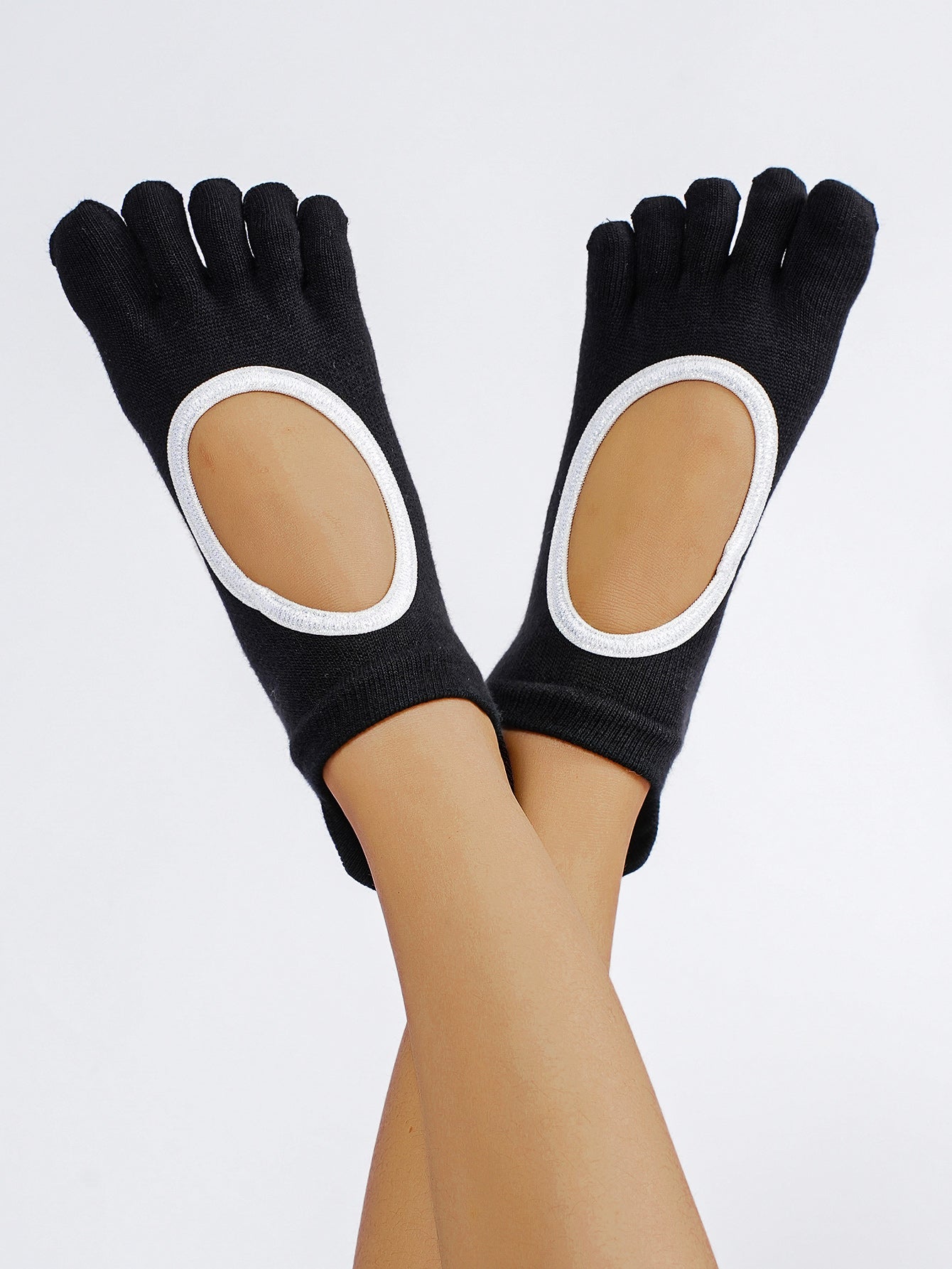 【Yoga Socks】V3黑银-女士五指瑜伽普拉提运动袜