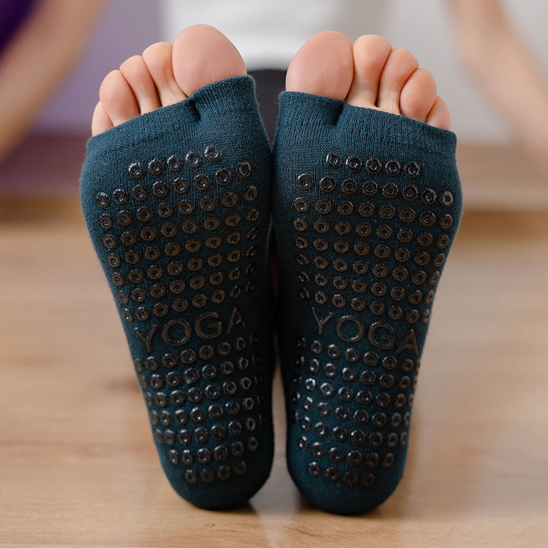 【Yoga Socks】J3绿黑-女士二指瑜伽普拉提运动袜