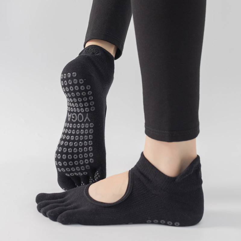 【Yoga Socks】V2黑色-女士五指瑜伽普拉提运动袜
